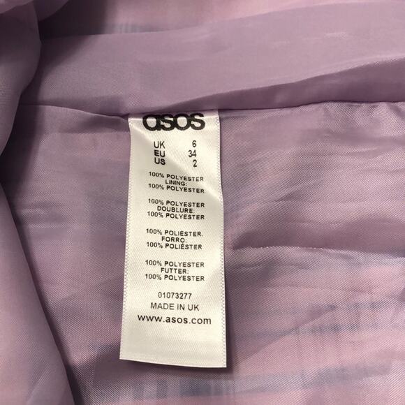 ASOS Pink Plaid A-line Skirt Woman Size 2 Lined - Picture 5 of 8